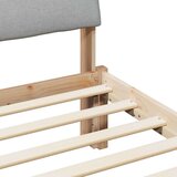  Okvir kreveta s uzglavljem Smeđa i svijetlo siva 135 x 190 cm | shoptok.hr