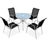  5-dijelni vrtni blagovaonski set čelični crni | shoptok.hr