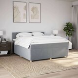 vidaXL Box spring postelja z vzmetnico svetlo siva 180x200 cm blago | Shoptok.si