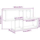  Zidna polica boja hrasta sonome 100 x 20 x 53 cm drvena | shoptok.hr