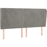 The Living Store vzglavje z ušesi svetlo sivo 203x23x118/128 cm žamet - vzglavje, (21418819) | Shoptok.si