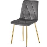 Libra stolica - tamnosivi baršun / zlatne noge x 4 | shoptok.hr