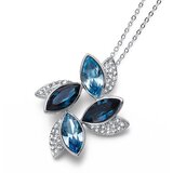  Ženski oliver weber leaf blue lančić sa swarovski plavim kristalnim priveskom ( 11792.blu ) | ePonuda.com