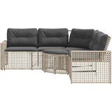 vidaXL Vrtna sofa L-oblika s jastucima+tabureom svjetlosiva poliratan | shoptok.hr