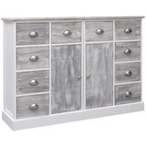 vidaXL Komoda z 10 predali siva 113x30x79 cm les, (20656299) Cene