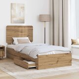  Okvir za krevet s uzglavljem Umjetnički hrast 90 x 190 cm | shoptok.hr