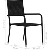  3-dijelni vrtni blagovaonski set crni | shoptok.hr