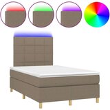  Box spring postelja z vzmetnico LED taupe 120x200 cm blago, (20898645) | Shoptok.si