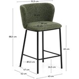 Kave Home Temno zelen oblazinjen barski stol (višina sedeža 65 cm) Ciselia – | Shoptok.si