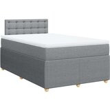 vidaXL Boxspring postelja z vzmetnico svetlo siva 120x190 cm blago | Shoptok.si