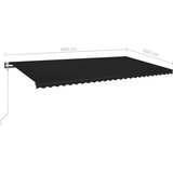vidaXL Automatska tenda sa senzorom za vjetar LED 600x350 cm antracit | shoptok.hr