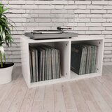 vidaXL Kutija za pohranu vinilnih ploča sjajna bijela 71x34x36 cm drvo Cijene