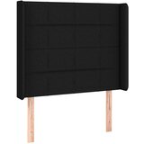 Maison Chic vzglavna omarica - nočna omarica - posteljna omarica z ušesi črno 103x16x118/128 cm blago, (21710738) | Shoptok.si