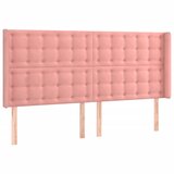  Uzglavlje s ušima ružičasto 163x16x118/128 cm baršunasto | shoptok.hr
