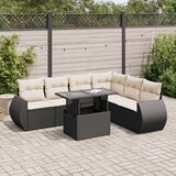 vidaXL 7-dijelni set vrtnih sofa od poliratana s jastucima crni | shoptok.hr
