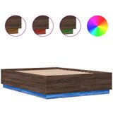 Furnova Posteljni okvir z LED lučkami rjavi hrast 120x200 cm inž. les, (21936887) | Shoptok.si