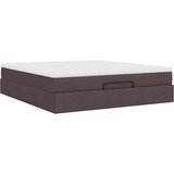 vidaXL Otomanski posteljni okvir z vzmetnico temno rjava 180x200 cm | Shoptok.si