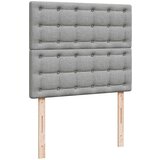 vidaXL Boxspring postelja z vzmetnico svetlo siva 120x190 cm blago | Shoptok.si