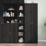 vidaXL Visoka omara črna 30x41x185 cm inženirski les Cene