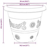  Okrugla saksija za cveće 6 pcs Crna Ø 26 x 21.5 cm Plastika - Crna Ø 22 x 18 cm 6 | shoptok.hr
