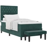 vidaXL Postelja z vzmetnico z vzmetnico Temno zelena 90 x 190 cm Žamet, (5000126704) u