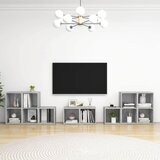  8-dijelni set TV ormarića visoki sjaj sivi konstruirano drvo | shoptok.hr
