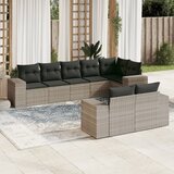vidaXL 8-dijelni set vrtnih sofa od poliratana s jastucima svjetlosivi | shoptok.hr