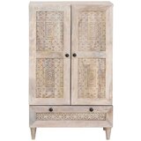 vidaXL Visok predalnik s polico Bela 60 x 33 x 100 cm trden mangov les | Shoptok.si