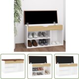 The Living Store Klop za čevlje z blazino bela in sonoma hrast 80x30x47 cm - Klop Za Čevlje, (21744528) Cene