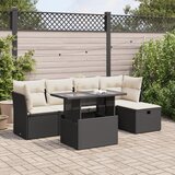 vidaXL 6-dijelni set vrtnih sofa s jastucima crni od poliratana | shoptok.hr