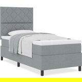 vidaXL Box spring postelja z vzmetnico svetlo siva enojna tkanina. | Shoptok.si