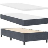 Tamno sivi krevet s kutijom madracem i klupom 90x200 cm baršun | shoptok.hr