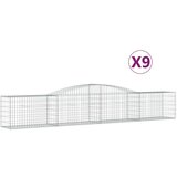  Obokana gabionska košara 9 kosov 400x50x60/80cm cinkano železo | Shoptok.si