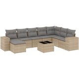 vidaXL 9-dijelni set vrtnih sofa s jastucima bež od poliratana | shoptok.hr