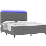  Box Spring Postelja z vzmetnico in LED svetlobo Siva 200x200 cm Žametna tkanina, (22081026) | Shoptok.si