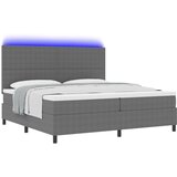  Krevet na podlošku s madracem i LED svjetlom Sivi 200x200 cm Žoržet tkanina | shoptok.hr