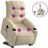 Maison Chic masažni naslanjač - Relax naslanjač s funkcijo vstajanja krem blago, (22061921) | Shoptok.si