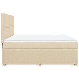 vidaXL Krevet s oprugama i madracem krem 200 x 200 cm od tkanine | shoptok.hr