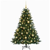  Umjetno božićno drvce s kuglicom 150 cm 150 LED lampica - Zelena 150 cm s LED žaruljama i zlatnim kuglicama | shoptok.hr