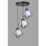 Opviq nepal 3 Lü tepsili siyah beyaz Camlı Sarkıt blackwhite chandelier | Eponuda.com