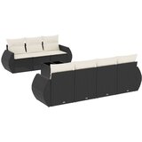 Maison Chic Seti vrtnega pohištva - Vrtna garnitura - Vrtni pohištvo set 8-delna z blazinami črn poli ratan, (21798767) | Shoptok.si