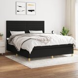  The Living Store Box spring postelja z vzmetnico črna 180x200 cm blago - Box Spring Postelja, (21499395) Cene