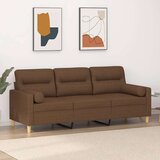  Kavč dvosed z blazinami rjav 180 cm blago, (20924392) | Shoptok.si