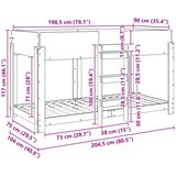  Krevet na kat za djecu Umjetnički hrast 90 x 200 cm | shoptok.hr