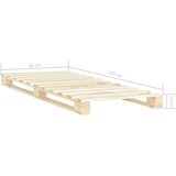 vidaXL Okvir za krevet od paleta od masivne borovine 90 x 200 cm | shoptok.hr