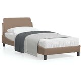  Posteljni okvir z vzglavjem kapučino 90x190 cm umetno usnje | Shoptok.si