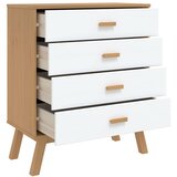  Ladičar OLDEN bijelo-smeđi od masivne borovine | shoptok.hr