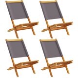 Maison Chic Zložljivi Vrtni Stoli - Stol za vrti 4 kosi antracit blago in trden les JS2846, (21876597) | Shoptok.si