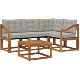  Set vanjskih sofa 5 kom. Prirodna i svijetlo siva | shoptok.hr
