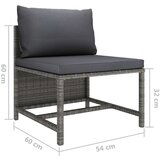 vidaXL Modularna srednja sofa od poliratana s jastucima siva | shoptok.hr